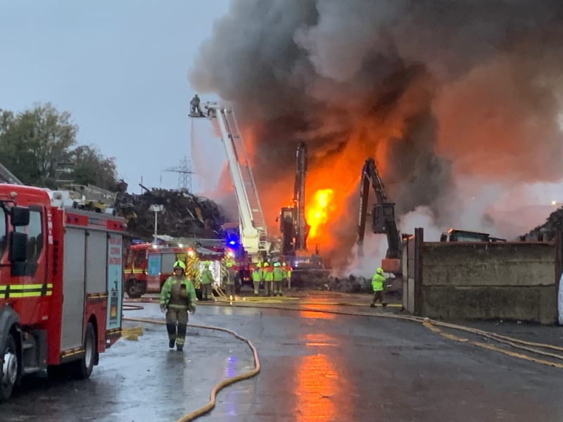 Fire crews bravely battled to bring the raging fire under control
