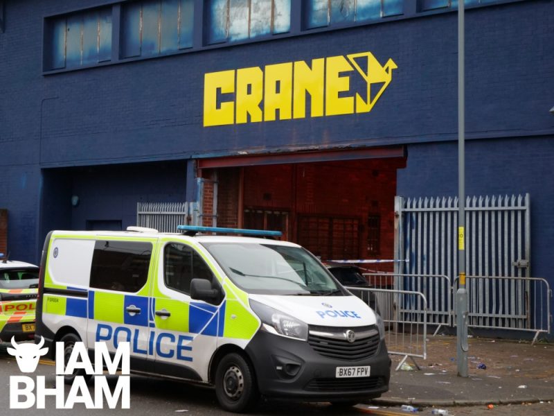 A police vehicle outside Crane nightclub earlier today (27 December) 