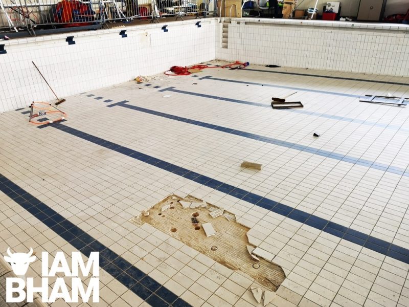 The pool requires repairs to some of the tiles