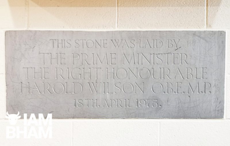 A stone laid by Prime Minister Harold Wilson to build the Small Heath Community Centre complex in 1975