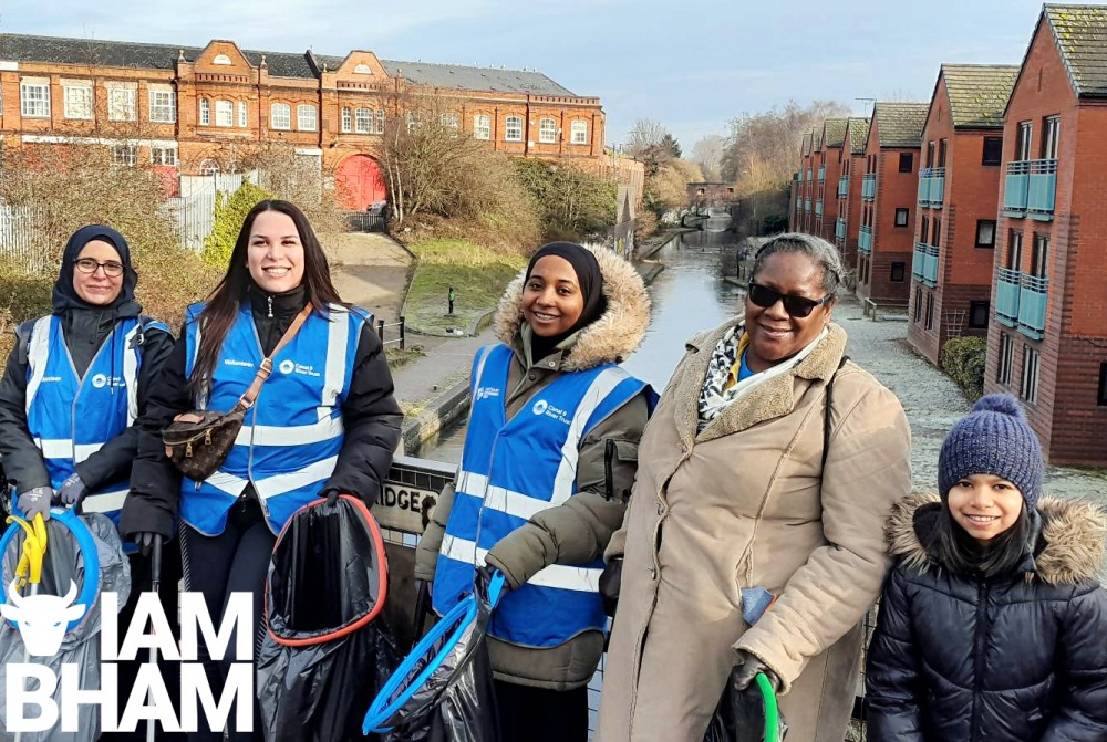 A team of smiling and tireless volunteers took part in a litter pick session
