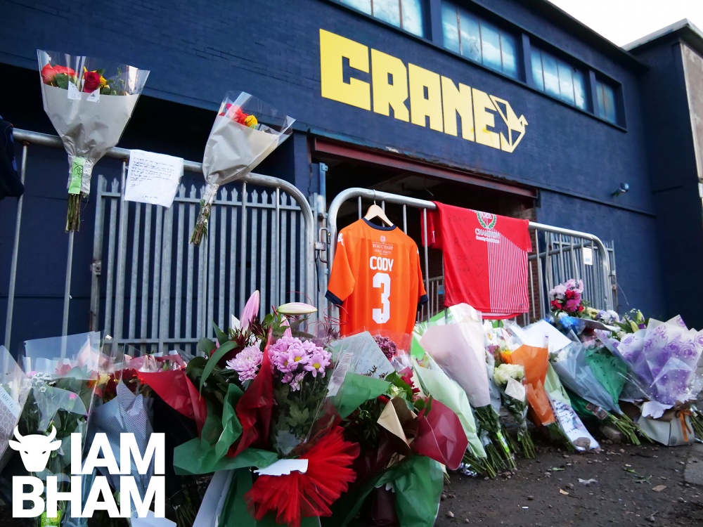 Flowers and tributes placed outside Crane nightclub in Digbeth, Birmingham for stabbing victim Cody Fisher
