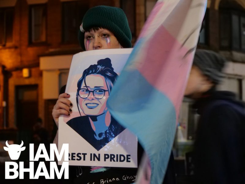 Hundreds of people gathered in Birmingham's Gay Village to mourn and pay their respects toBrianna Ghey
