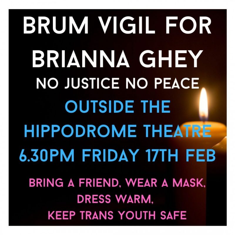 Young trans people and their allies have organised the vigil for Brianna Ghey 