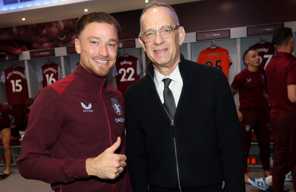 Tom Hanks was invited to meet Aston Villa players ahead of the game against Arsenal