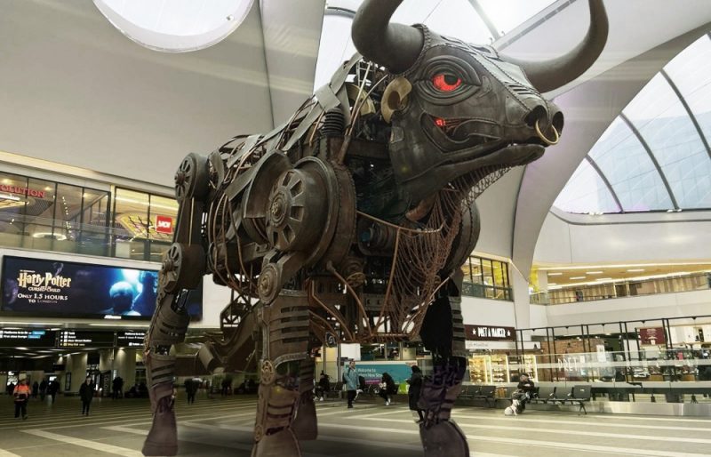 The iconic Raging Bull has found a permanent home at New Street Station
