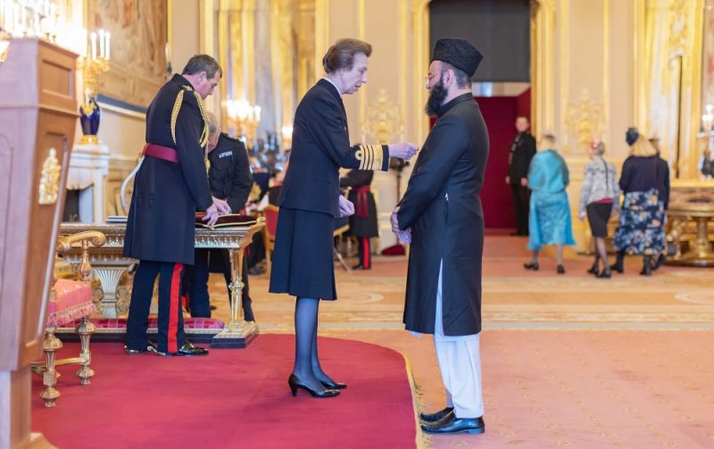 Mohammad Asad received his MBE from Princess Anne at Windsor Castle on 8 March