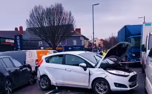 The horrific accident resulted in a six car pile-up in a busy shopping precinct