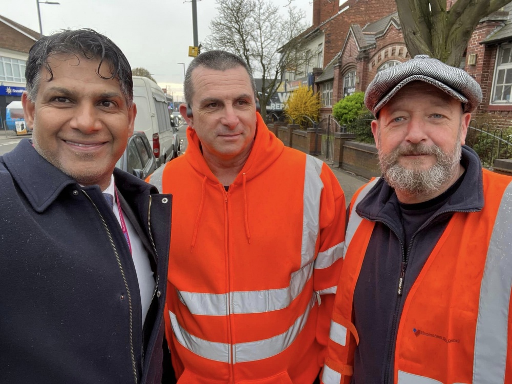 Cllr Majid Mahmood (left) has pleaded for people to be mindful and not litter the streets