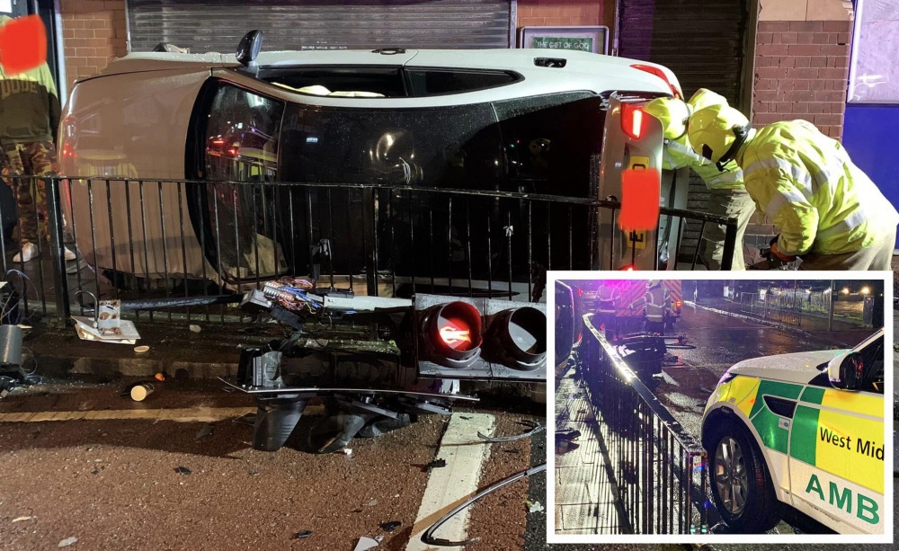 Shocking scenes as car crashes in 20mph zone in Ladypool Road