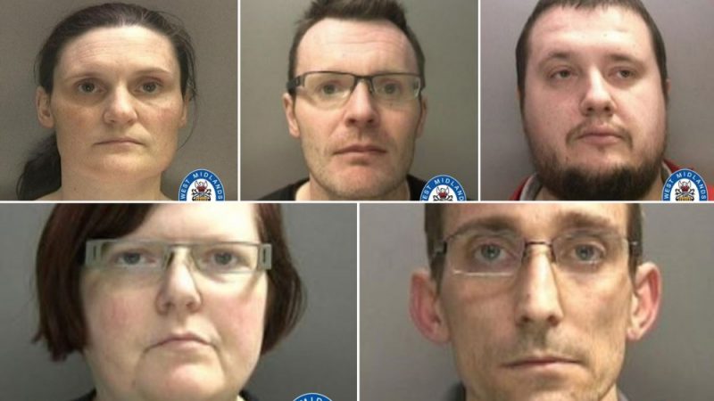 Clockwise from top left: Tracey Baker, James Evans, Mark Smith, David Baker, Natalie Wellington were handed the longest prison sentences WMP