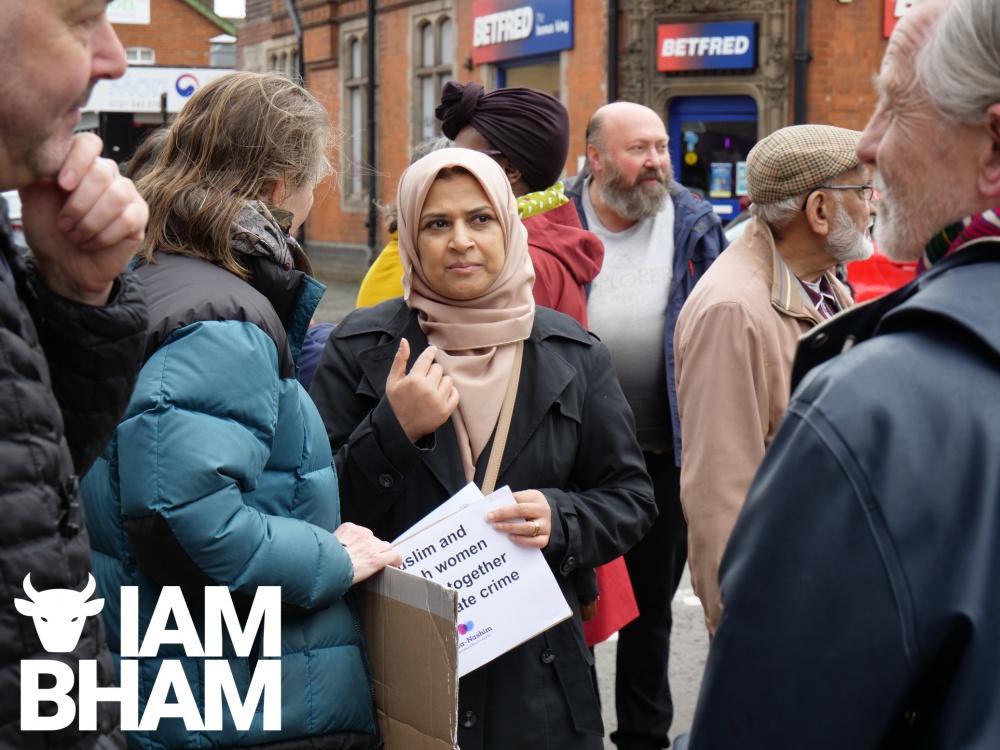 Local residents and activists gather in Kings Heath to show solidarity against hate
