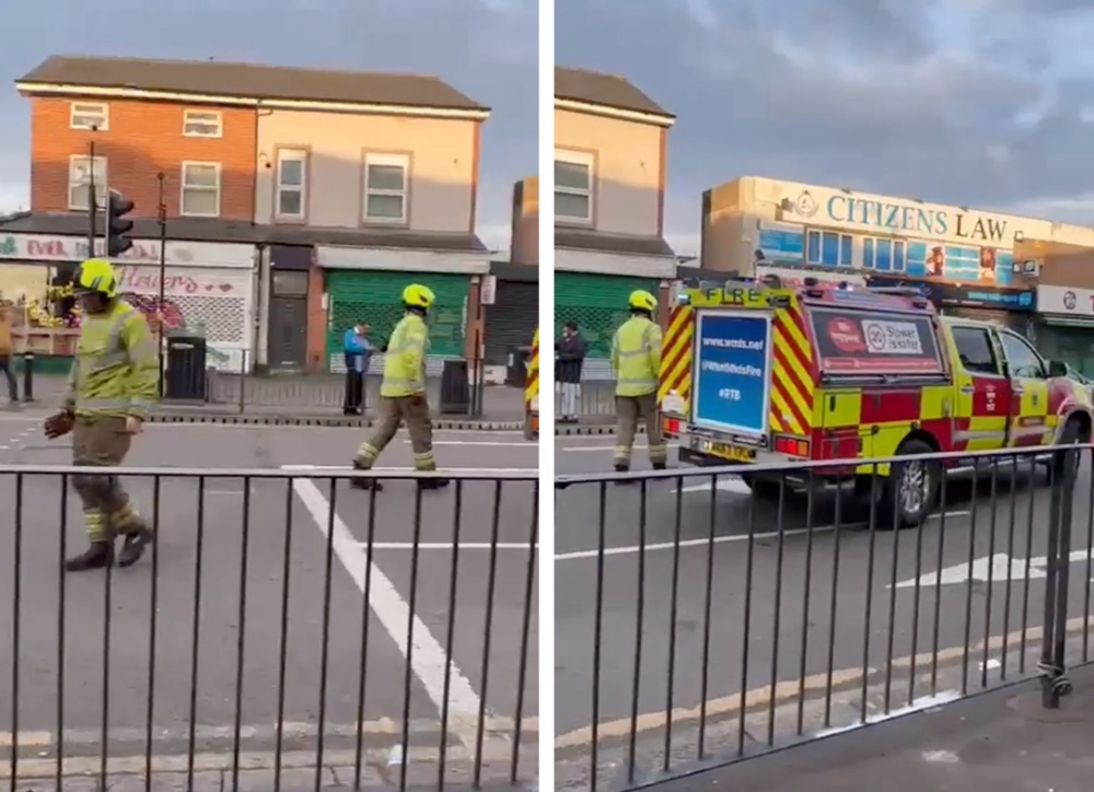 West Midlands Fire Service crews were spotted at the scene after the crash
