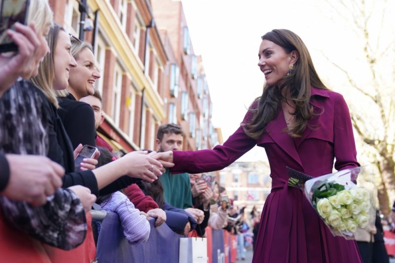 Kate met some of the people that thronged the city centre waiting to see the Royal couple