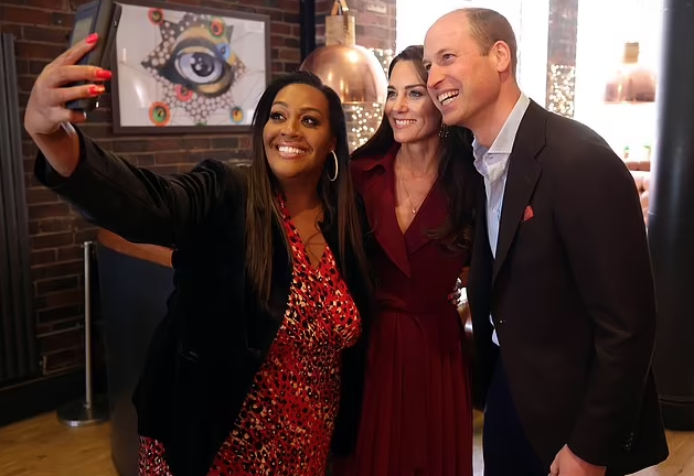 This Morning presenter Alison Hammond, who hails from Birmingham, takes a selfie with the royal couple