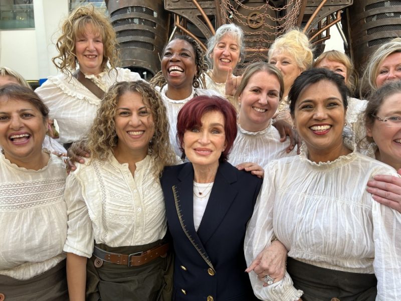 Sharon Osbourne with some of the women who took part in the opening ceremony of the Birmingham 2022 Commonwealth Games