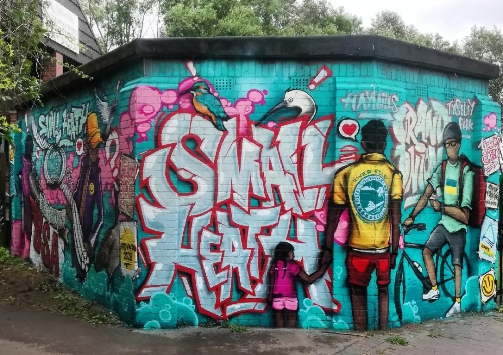 Birmingham street artist paints mural celebrating Small Heath history and wildlife