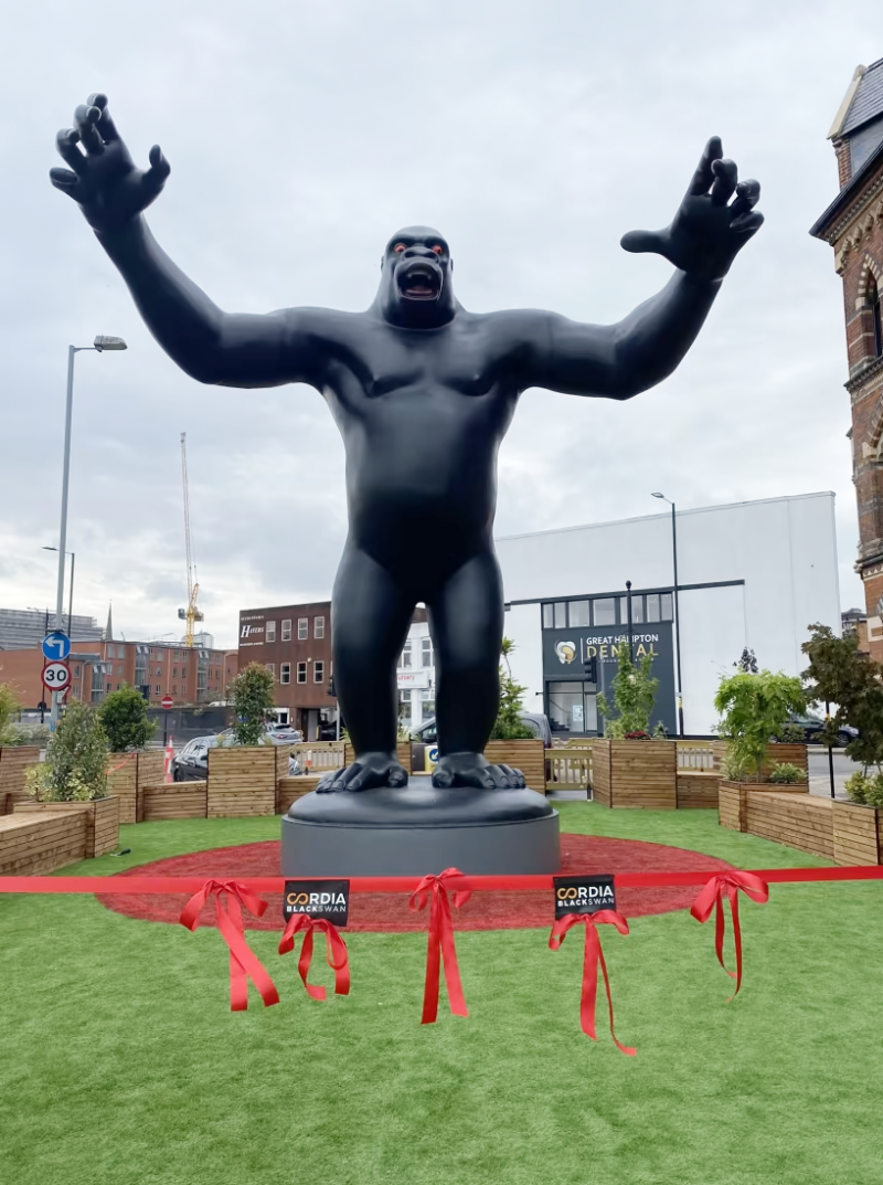 The 23-ft high Birmingham Kong was manufactured by RoboCarv 