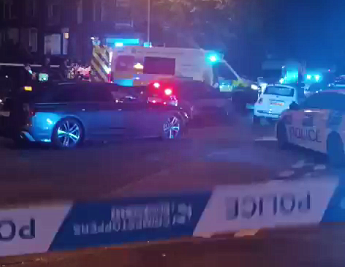 The scene of the collision was sealed off as emergency services attended to the injured man