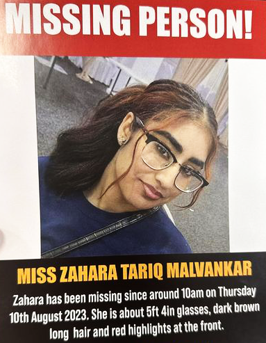 A public appeal has been launched to help find Zahara who has been missing since last Thursday