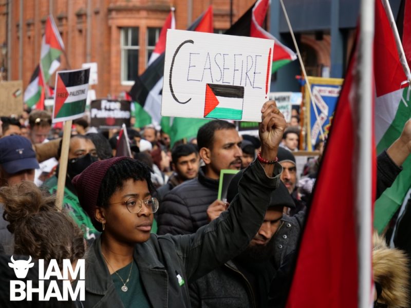 Protesters in Birmingham have been calling for a ceasefire in Gaza 