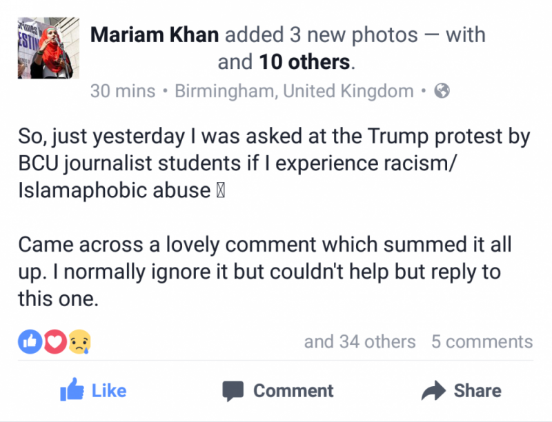 Mariam Khan admitted she often ignores online racist abuse but refused to on this occasion 