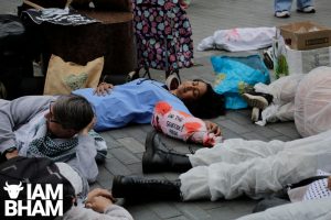 Pro-Palestine activists hold silent die-in to protest Birmingham Pride “genocide” sponsorship